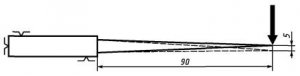5 Міцність і пружність конструкції шкірозйомних і обробних ножів визначають за схемою, показаної на малюнку 6